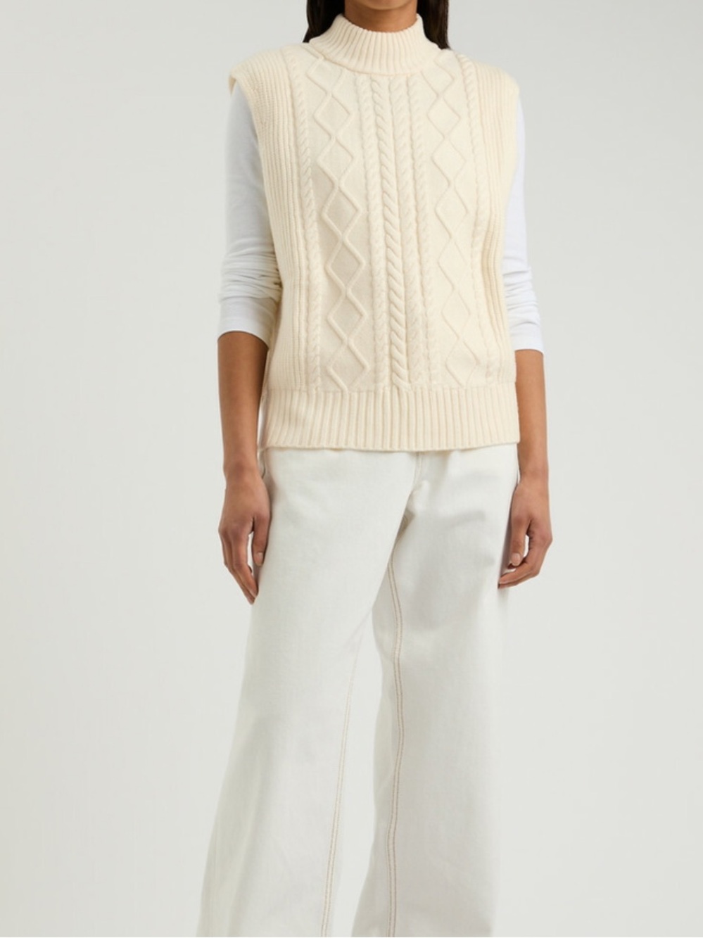 Varley Joilette Cable-knit Vest Cream Small - Picture 4 of 12